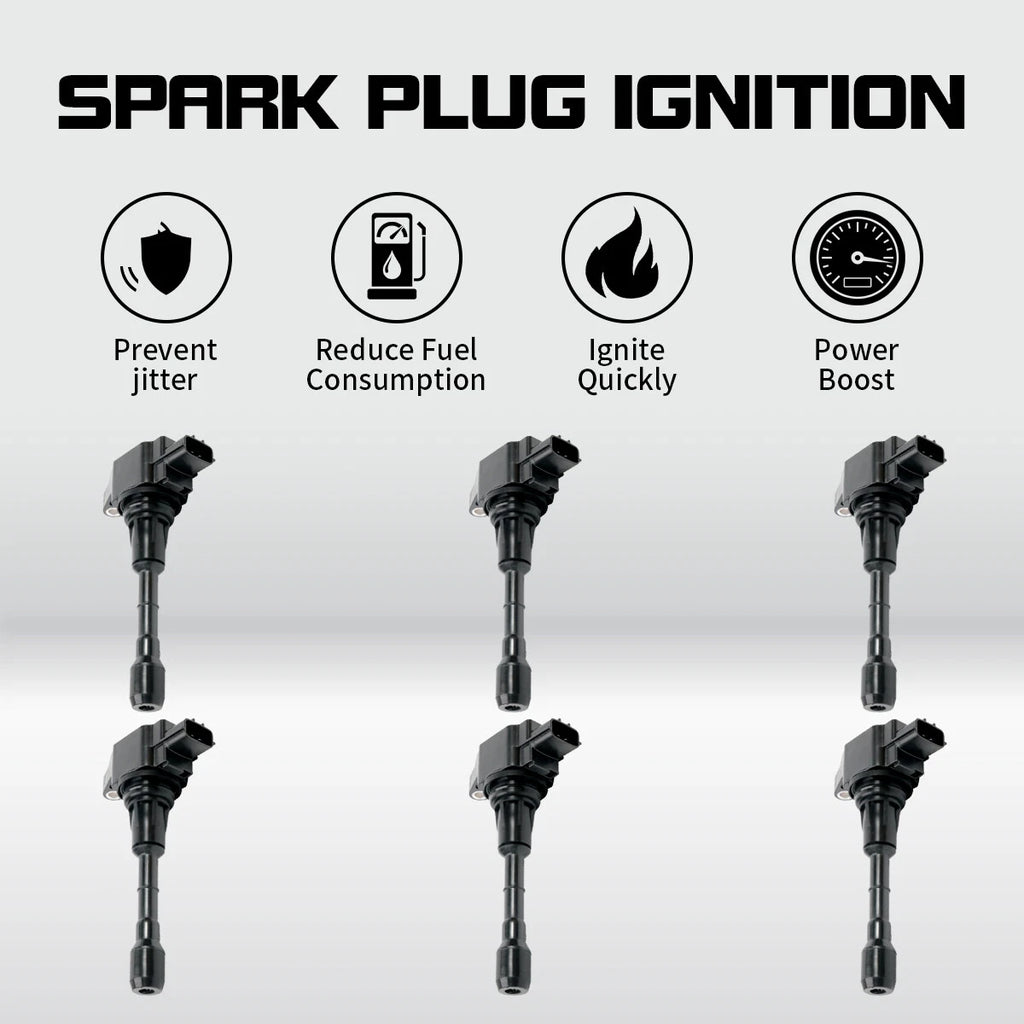 Pack of 6 Ignition Coils for Infiniti Nissan V6 V8 3.5L 5.0L (2007–2012) UF550