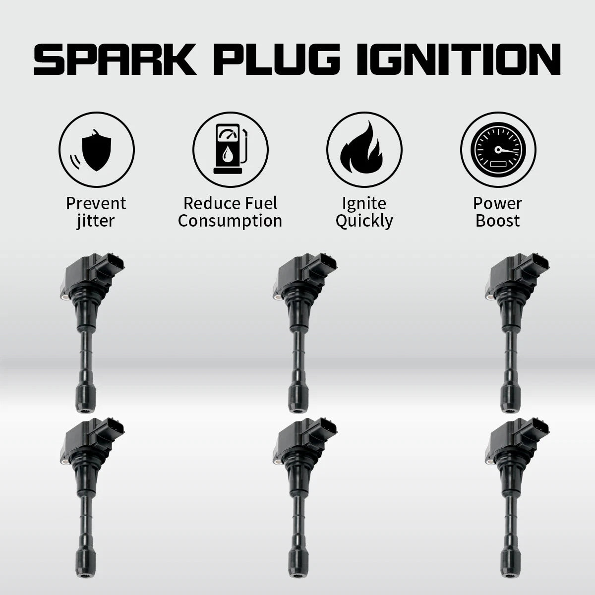 Pack of 6 Ignition Coils for Infiniti Nissan V6 V8 3.5L 5.0L (2007–2012) UF550