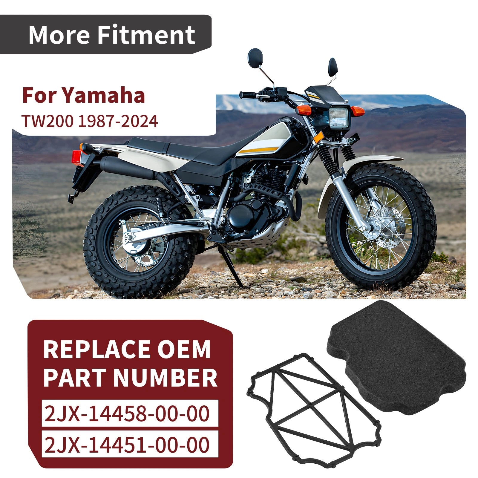 Air Filter Element for Yamaha TW200 Trailway (1987-2024)