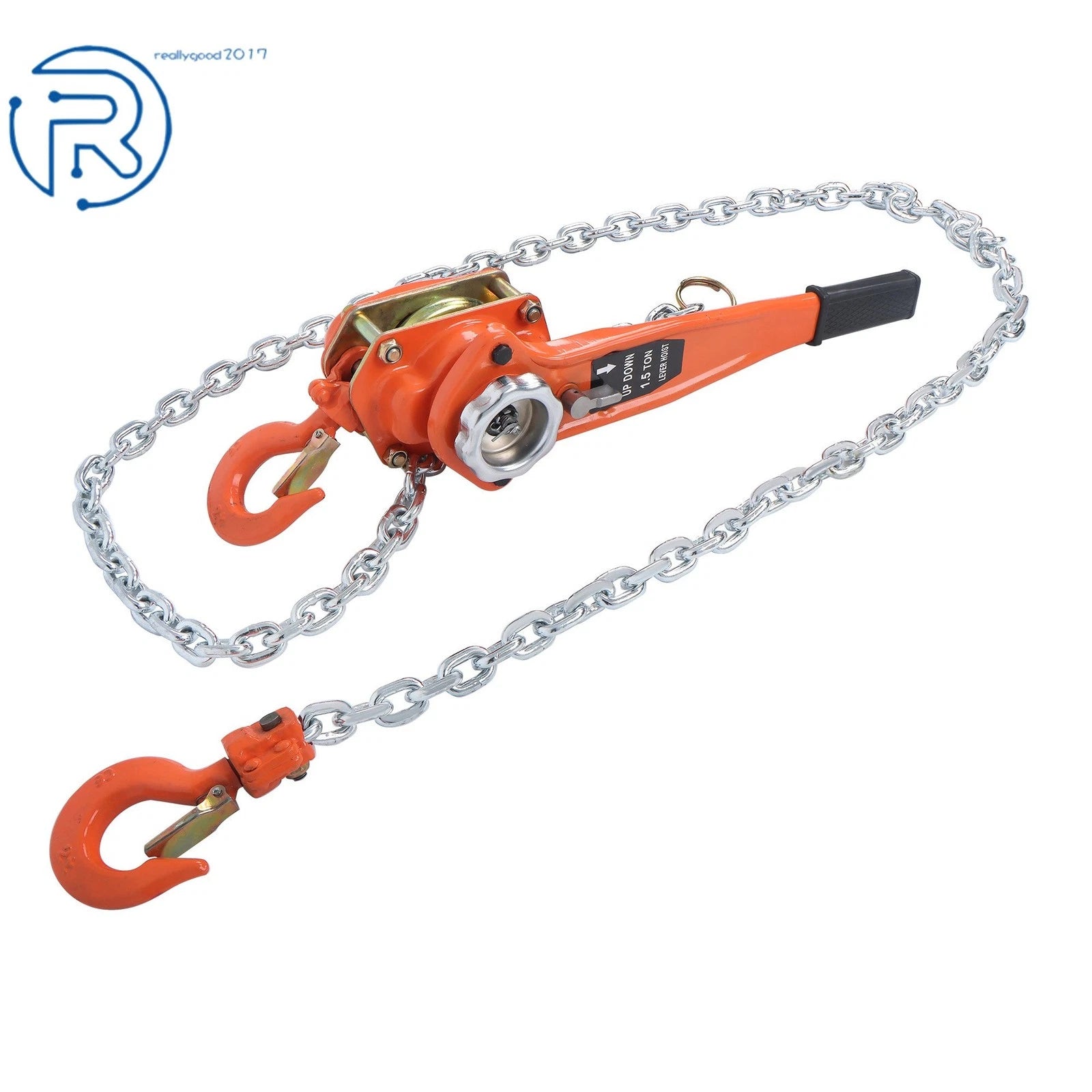 1.5 Ton Manual Lever Chain Hoist with 10FT G80 Chain (360° Hook, 3300LB)