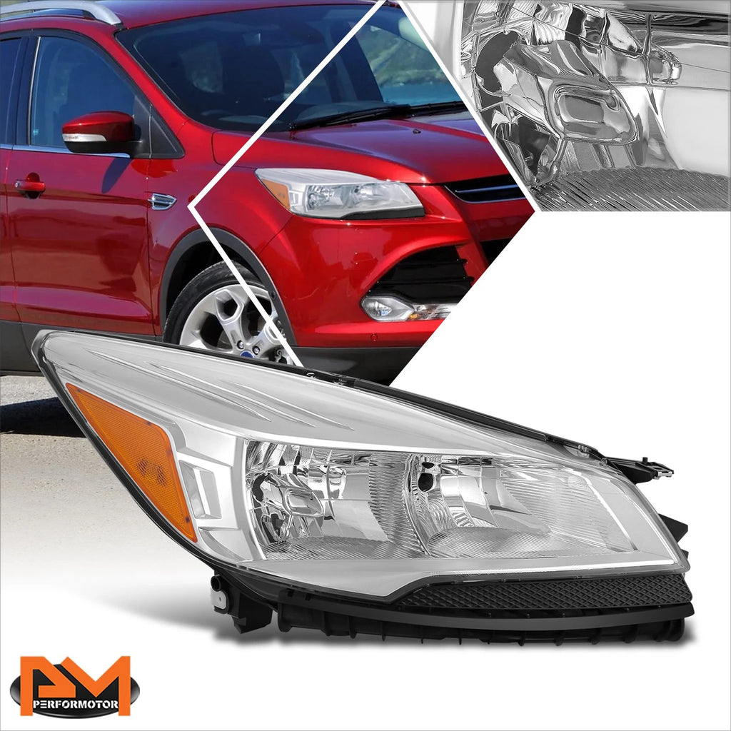 Passenger Side Chrome Amber Headlight for Ford Escape (2013–2016)