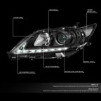 Projector Headlight Lamps with LED DRL for Lexus ES300h/ES350 (2013–2015)