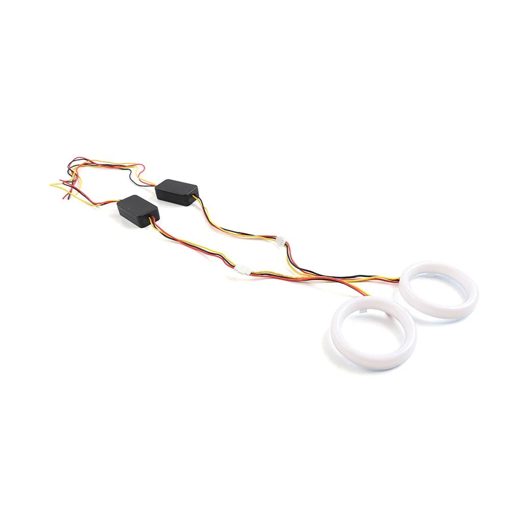 2X 80MM White Amber Switchback LED Halo Rings for Auto Headlight Retrofit