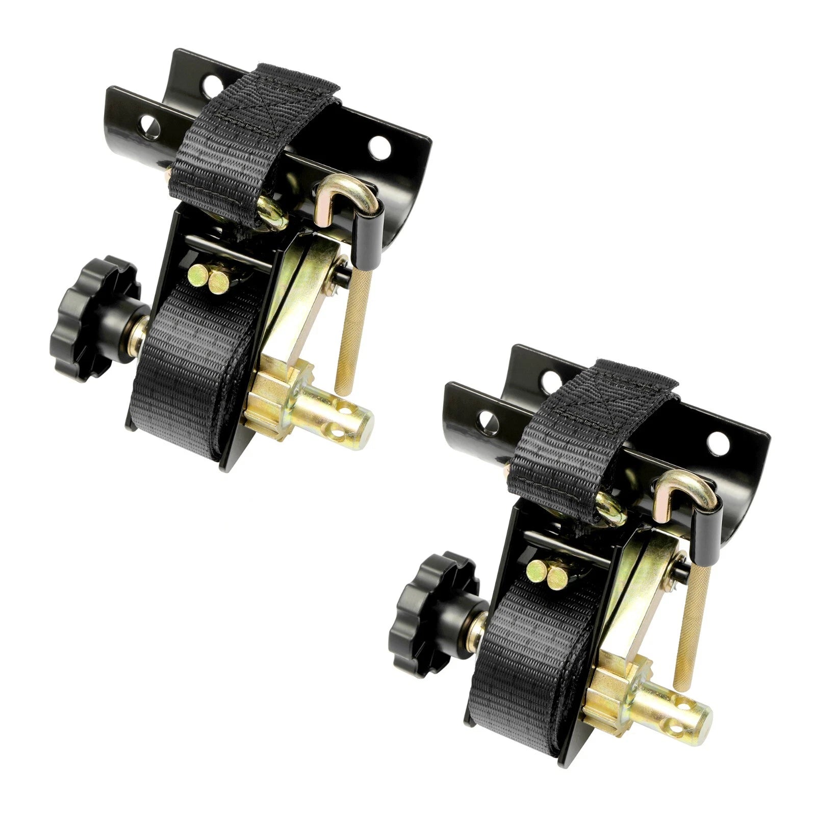 2X Ladder Rack Ratchet Straps for Round Tube Mount Truck