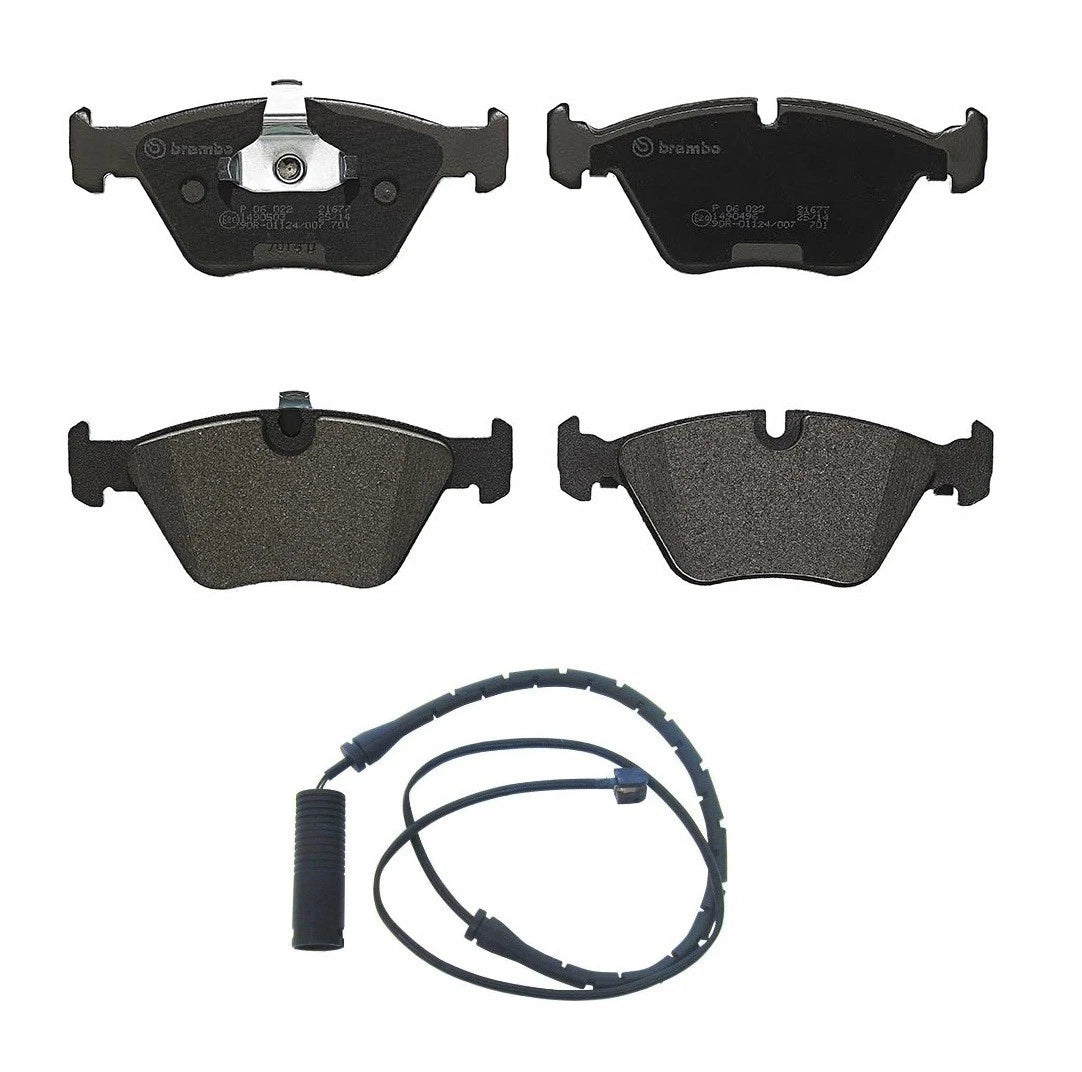 Set of 4 Low-Met Front Brake Pads with Wear Sensor for BMW E39 528i (1997)