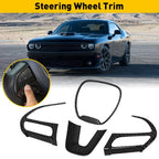Carbon Fiber Steering Wheel Cover for Dodge Challenger Charger (2015–2023)