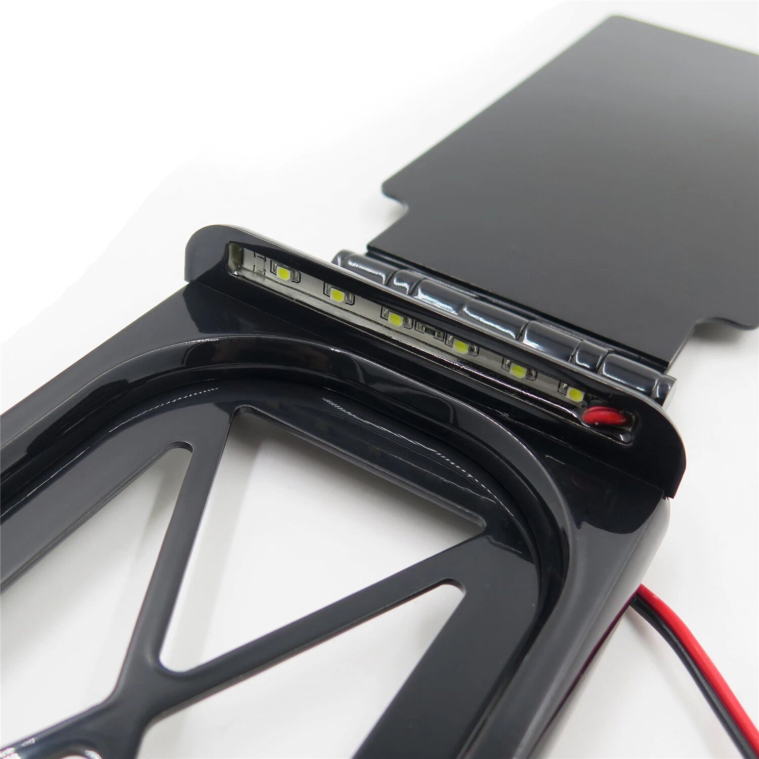 Folding Tag Bracket License Plate LED for Harley Touring Road King Street Glide (2014–2023)
