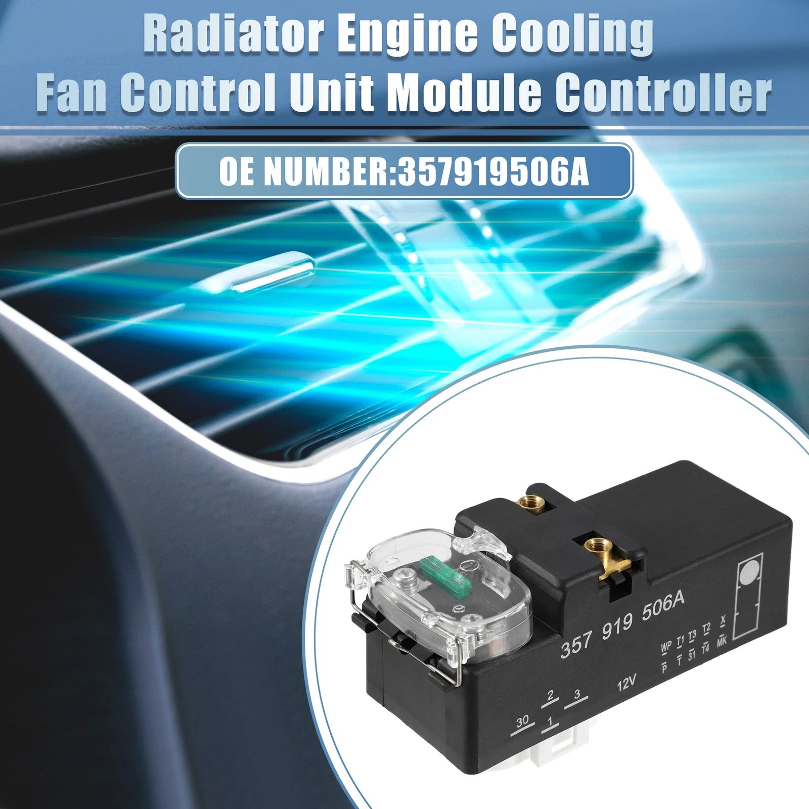 Radiator Fan Control Module for Volkswagen Jetta Golf (1994–1999) No. 357919506A