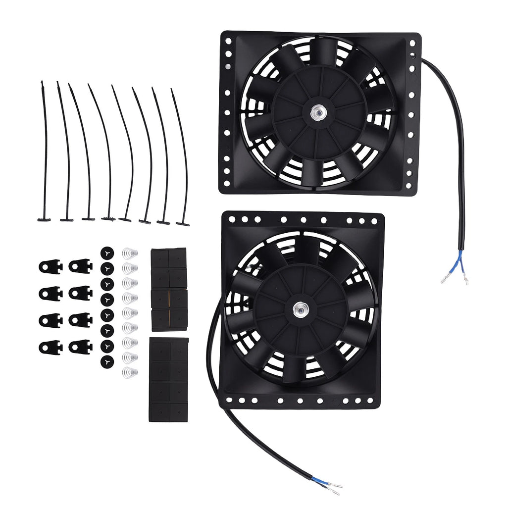 2X 6" Slim Electric Fan Kit for Chevy 265 305 327 350 (Universal)