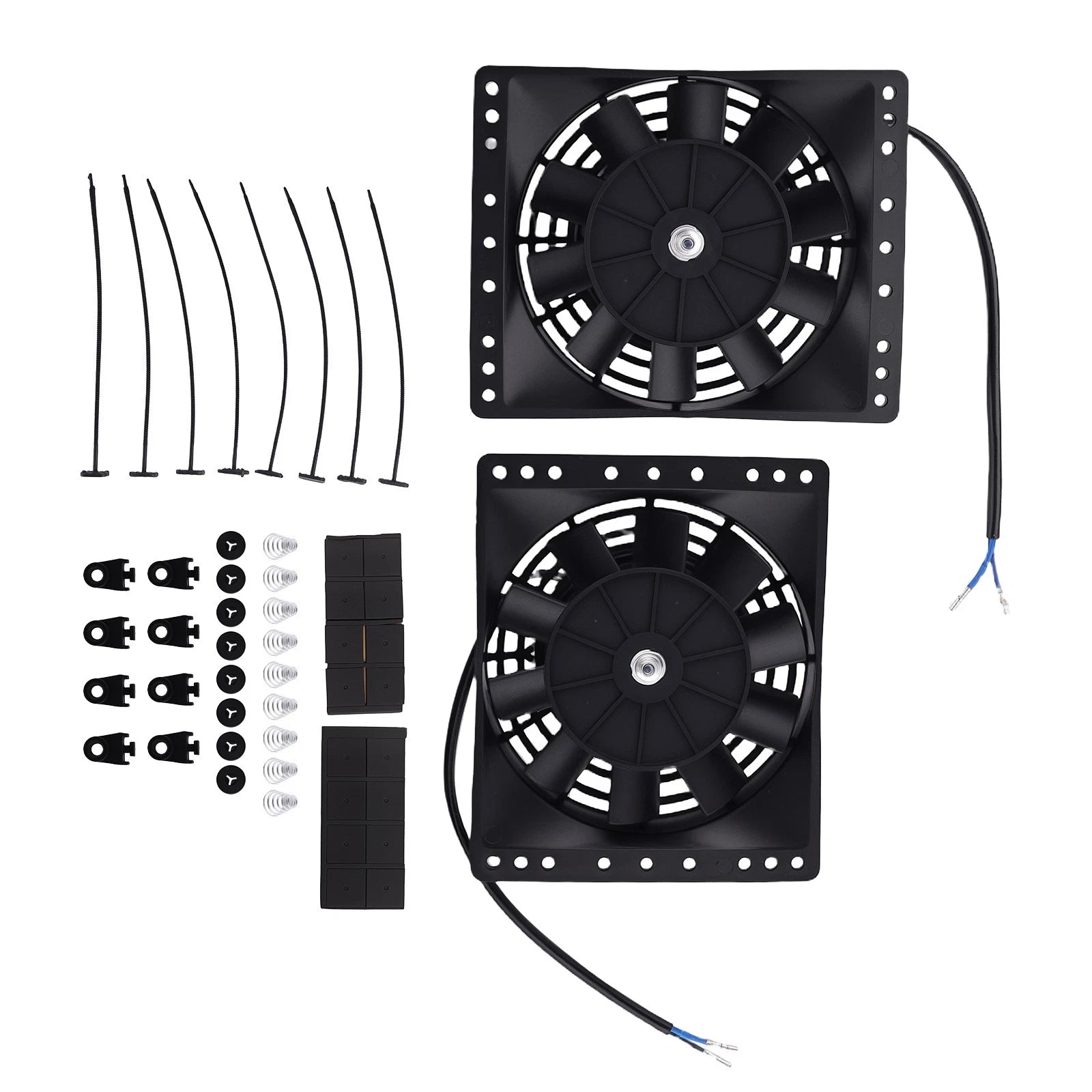 2X 6" Slim Electric Fan Kit for Chevy 265 305 327 350 (Universal)
