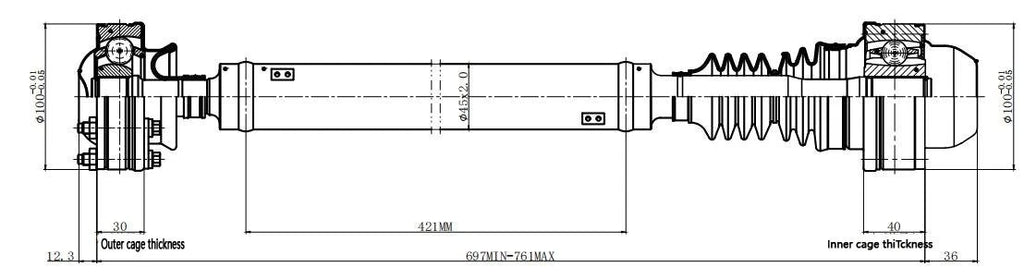 Front Driveshaft for Jeep Liberty (2002–2007) 52111506AB 4WD Auto Trans