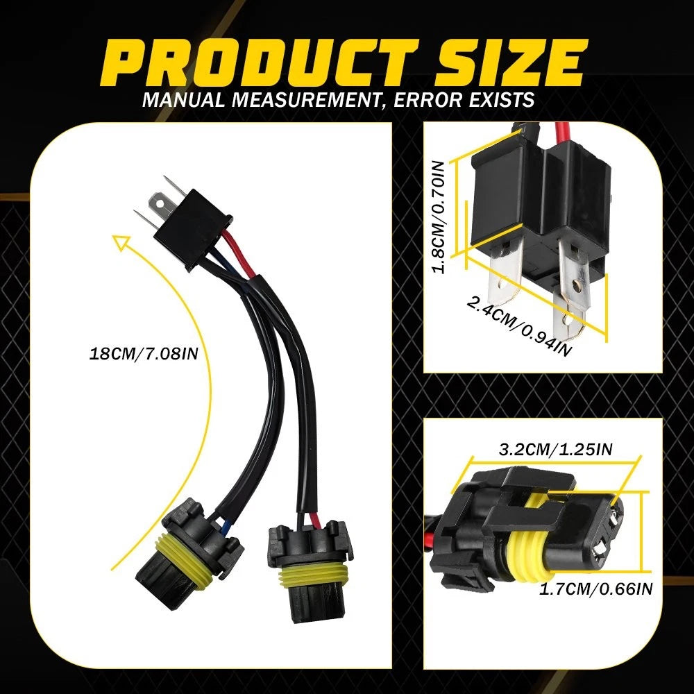 2X Conversion Wire Harness Adapter Plug for H6054 to 9005 9006