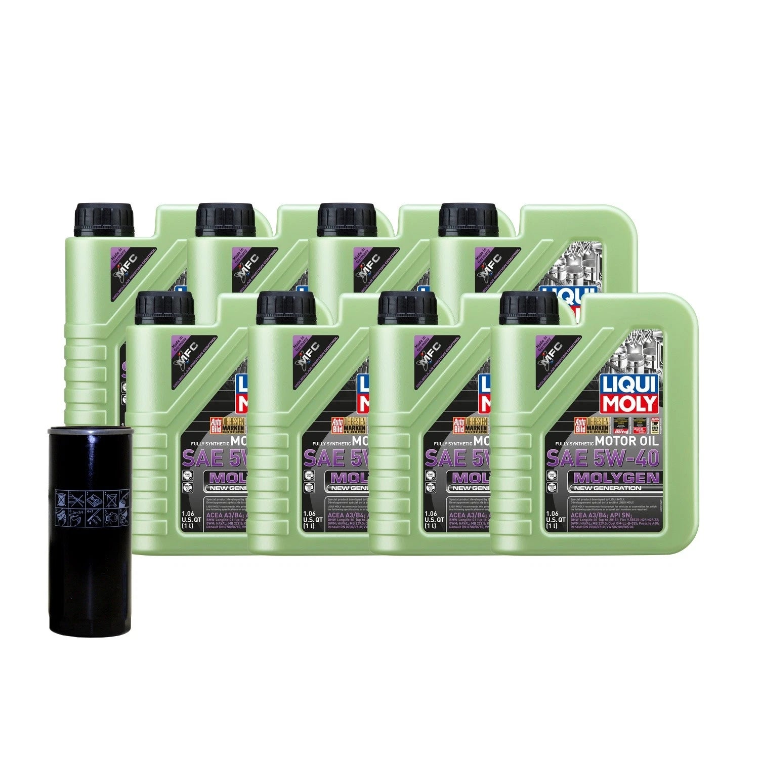 Oil Change Kit 5W-40 for Audi ABH/ART (2000–2005) - 8L Liqui Moly Molygen