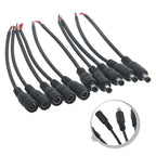 Dc Power Cord Connector 5.5x2.1mm 5A 60W Male Female 1pin 22AWG (30cm)