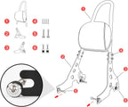 Black Passenger Backrest Sissy Bar Cushion Pad for Harley Sportster XL883 XL1200