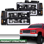 LED DRL Headlights & Corner Lamps for Chevy GMC C/K Suburban (1994–2000)
