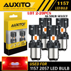 2X AUXITO 1157 2057 7528 Pure Red LED Tail Brake Stop Light Bulb