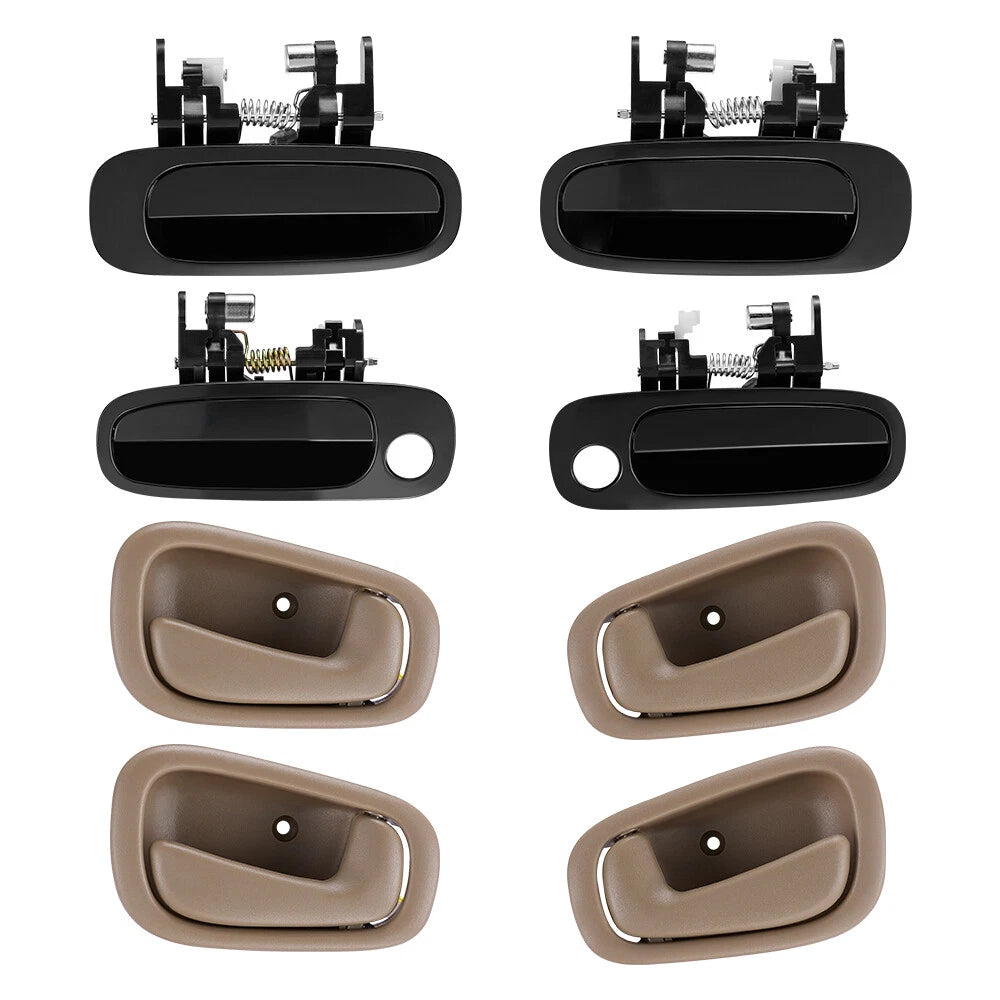 Set of 4 Door Handles for Toyota Corolla (1998–2002) - Black/Brown