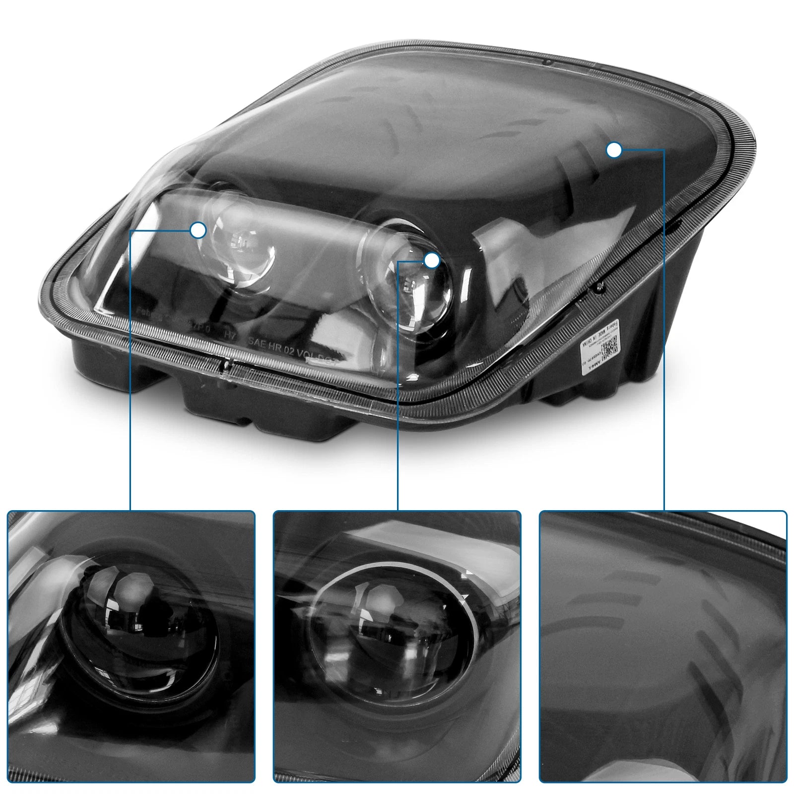 Projector Matte Black Headlights for Chevy Corvette (1997-2004)