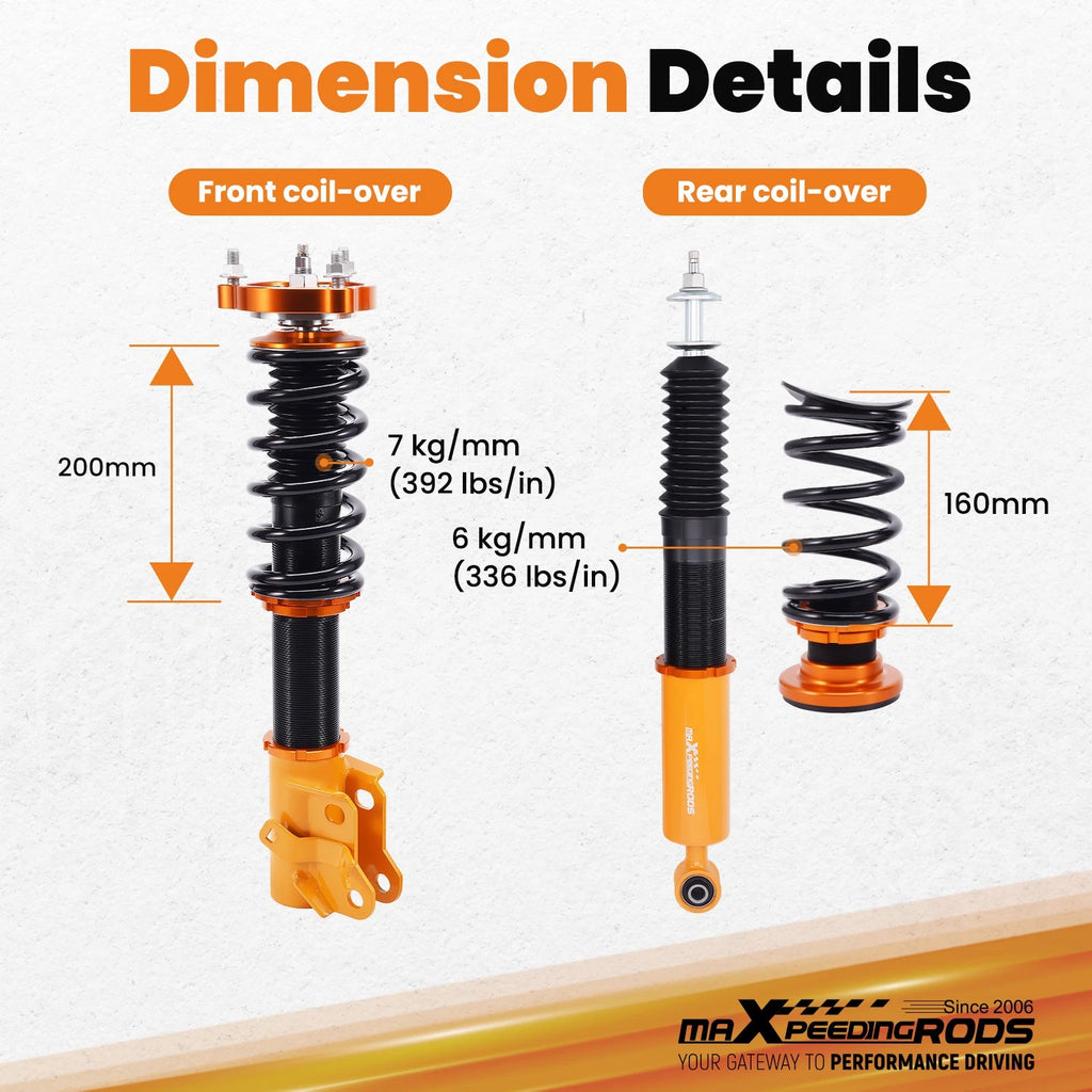 24-Way Adjustable Coilovers Suspension Kit for Honda Civic (2006–2011)