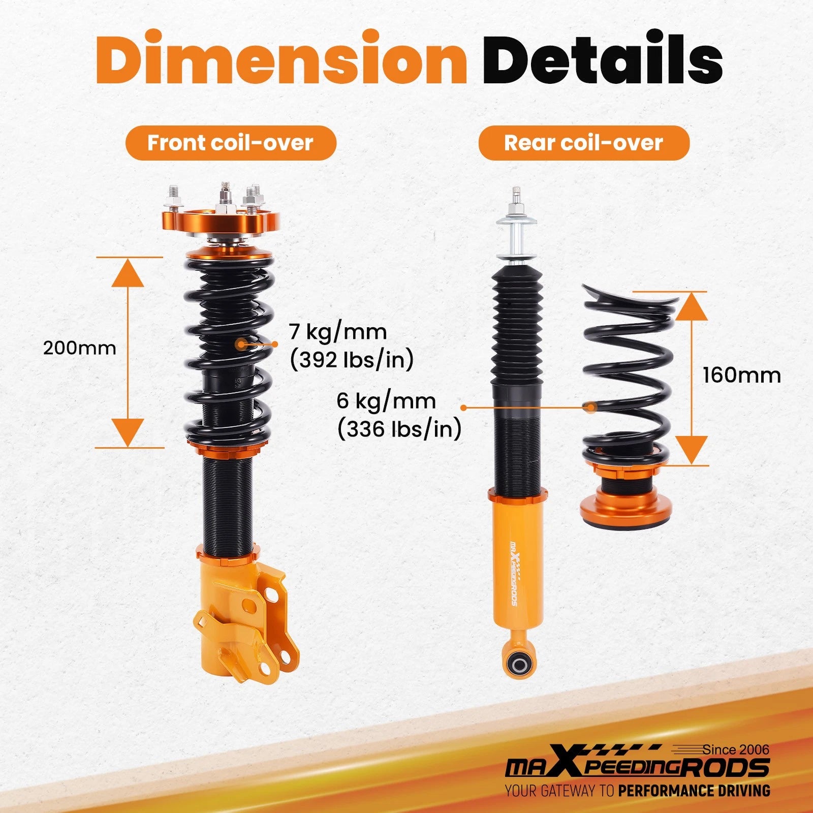 24-Way Adjustable Coilovers Suspension Kit for Honda Civic (2006–2011)