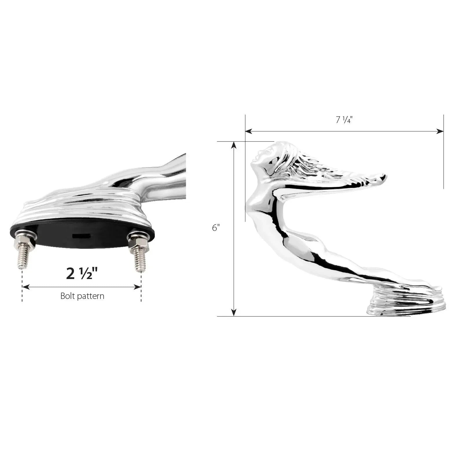 Hood Ornament Replacement Chrome Flying Lady for Peterbilt Kenworth (2000–2026)