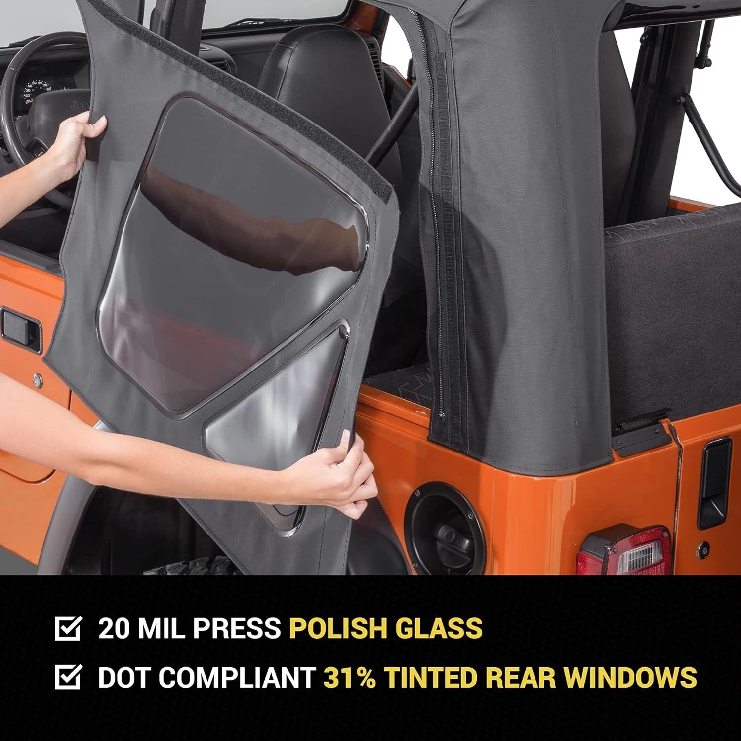 Premium Rear Soft Top + Upper Skins Set of 4 for Jeep Wrangler TJ (1997–2006)