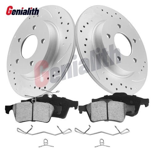 Rear Drilled Disc Brake Rotors & Pads for Mazda 3 (2005–2013)
