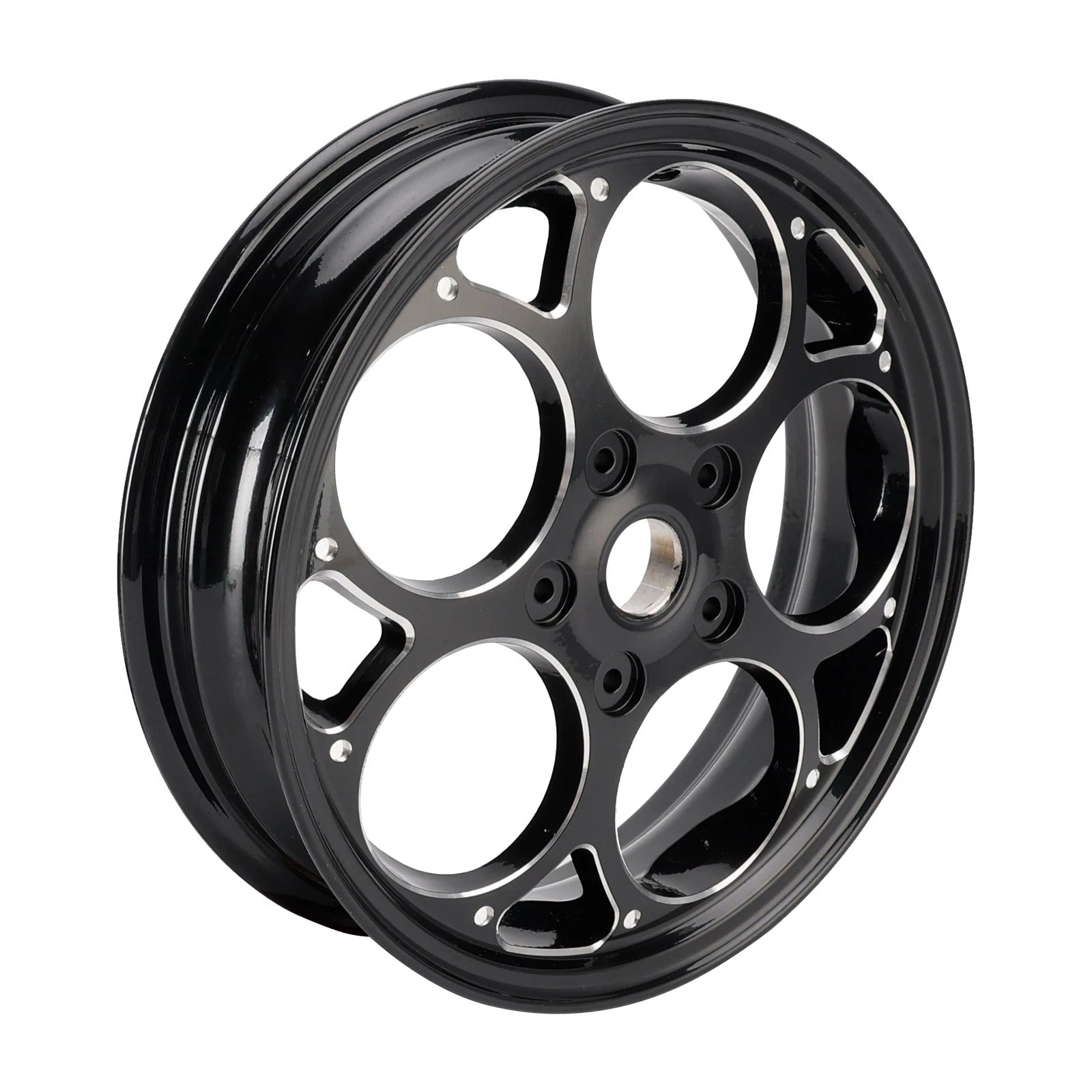 Set of 2 Front & Rear Wheel Rims 3.0x12" Black for Vespa Sprint Primavera (50-150)