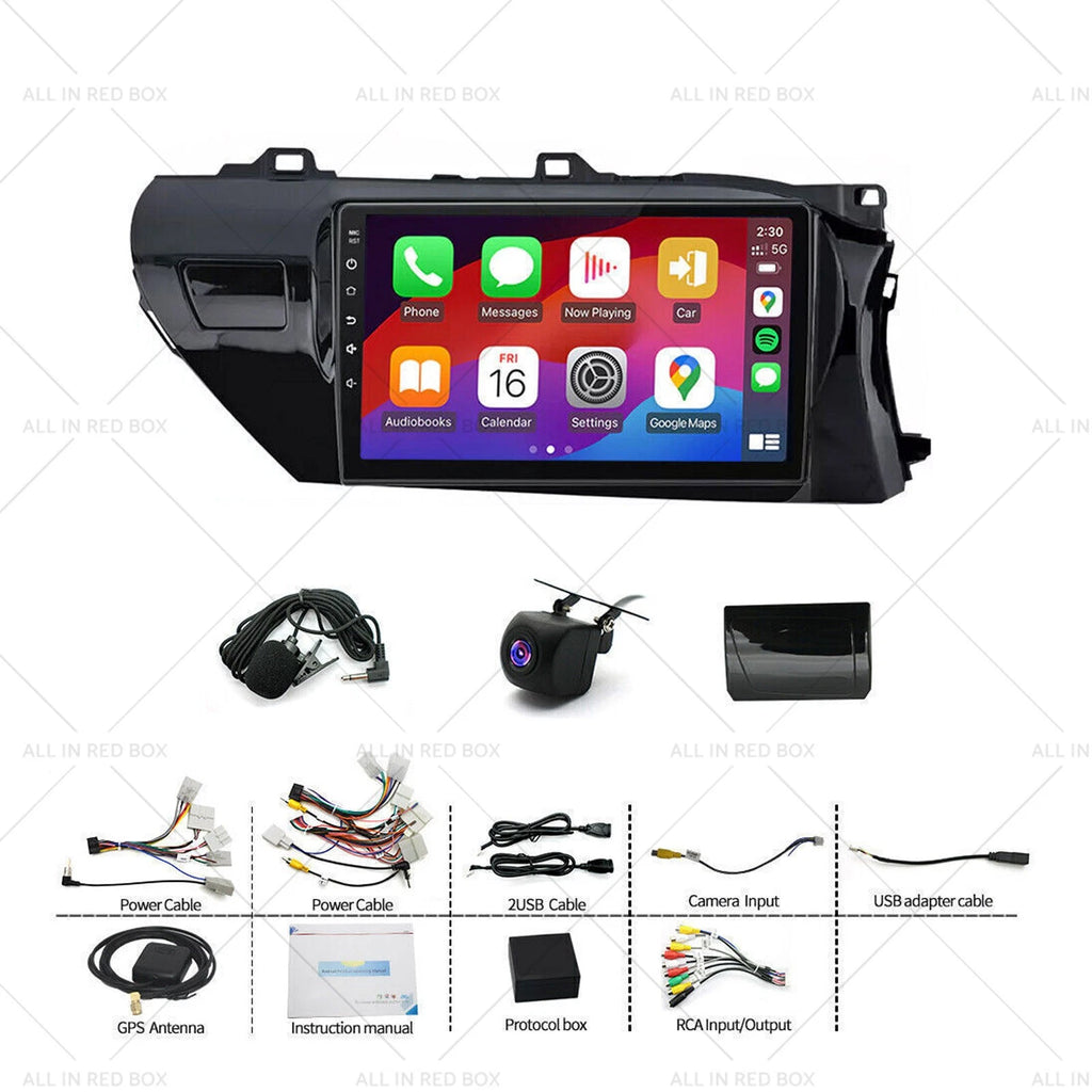 10" Head Unit for Toyota Hilux (2015–2022) - Carplay, Android Auto, Camera