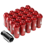 20Pcs J2 7075 Forged Aluminum M12X1.25 Open-End Lug Nut Set w/Adapter Red