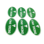 Set of 6 Diesel Only Stickers 2" x 4" Round