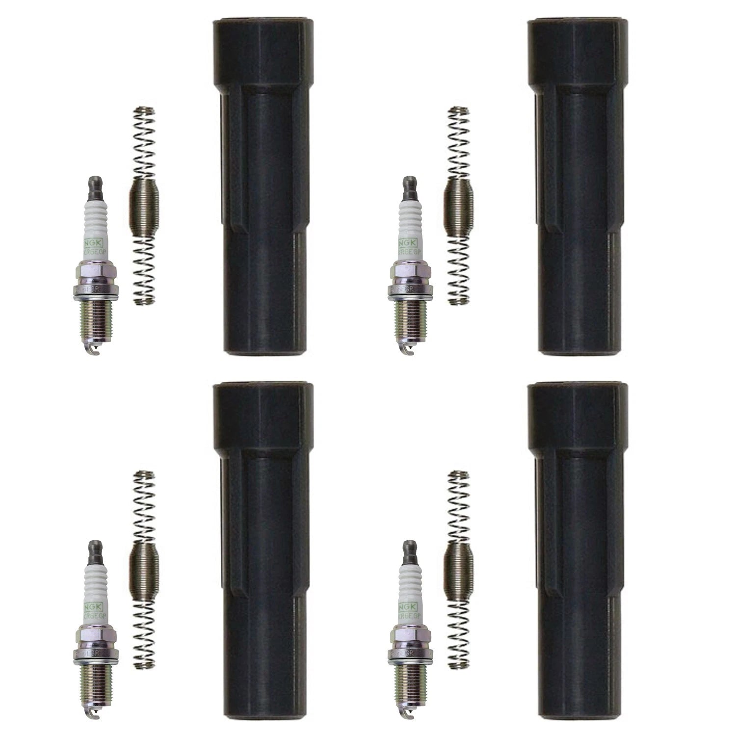 NGK GPower Platinum Spark Plugs & Denso Coil Boots Kit for Legacy 2.5 H4 Turbo (2005–2009)