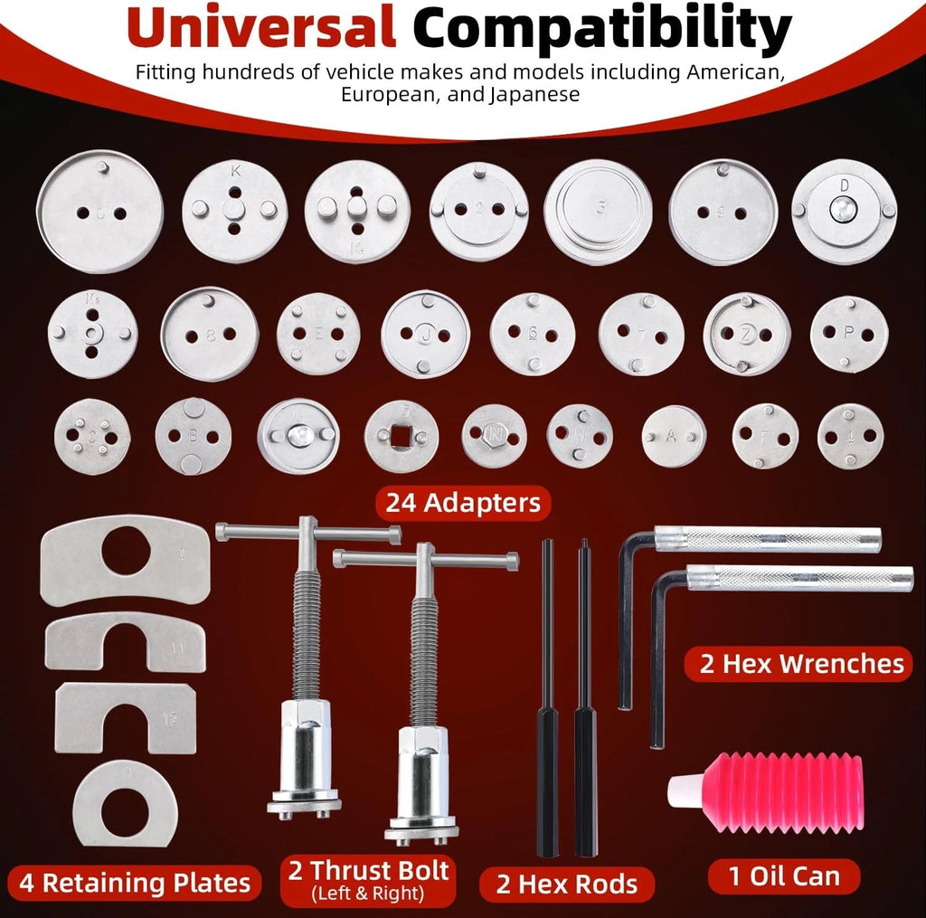 35pc Disc Brake Piston Caliper Compressor Tool Kit for Universal