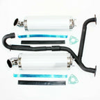 Twin Exhaust Pipe for Hummer 250cc ATV - Silver Alloy Mufflers