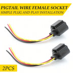 2X Headlight Bulb Socket Pigtail Harness for P9008 H13
