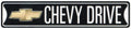 Chevy Drive Sign Tag Plate for Chevrolet (Black Smooth)