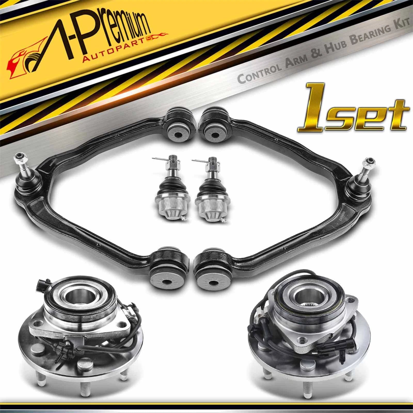 6x Front Wheel Bearing Control Arm Ball Joint Kit for Silverado 1500 (2007–2018)