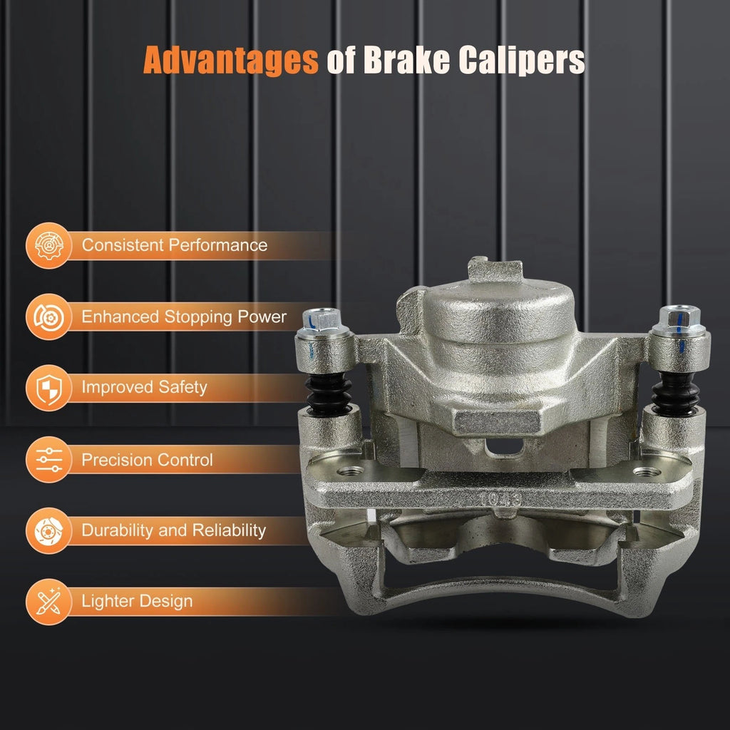 Front Pair Brake Calipers w/ Bracket for Acura CL (1997–1999) & Honda Accord (1993–1997)