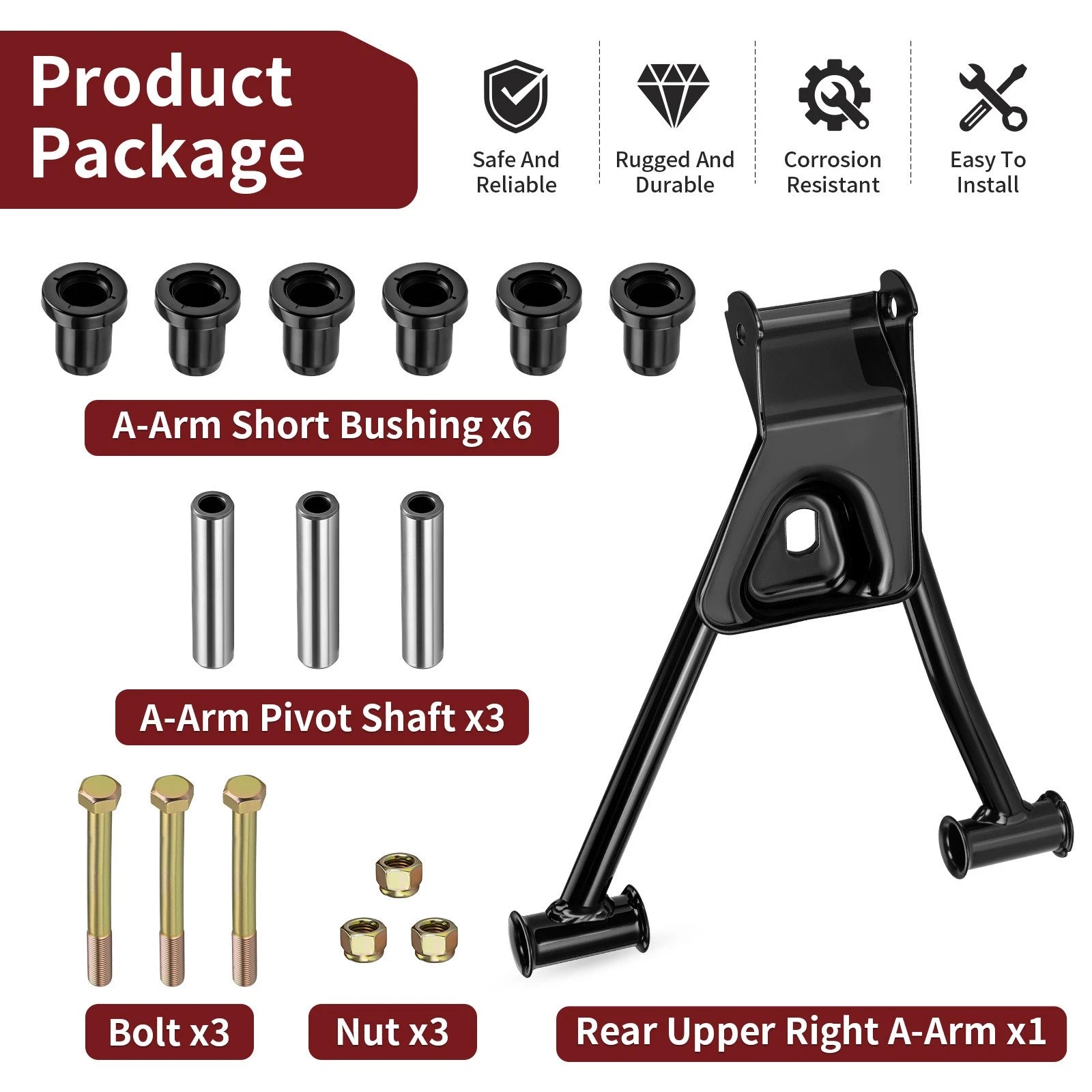 Rear Upper Right A-Arm Kit 1014321-293 for Polaris Sportsman 700 (2003–2007)