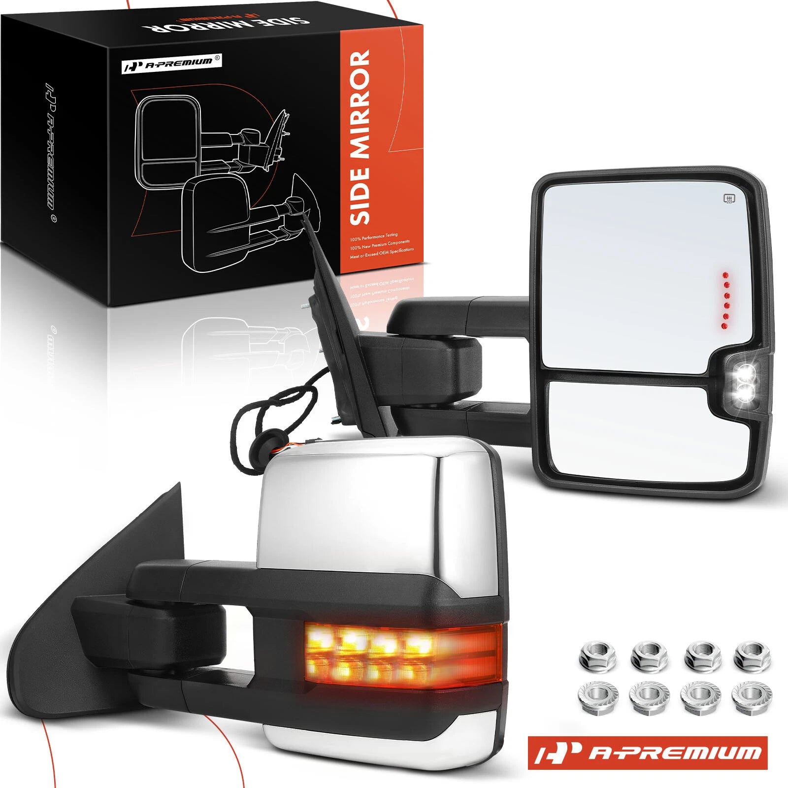 Power Mirror Pair with Manual Fold Signal for Chevy Silverado 1500