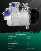 AC Compressor for BMW 328i xDrive (2012–2013), X3 (2006–2010)