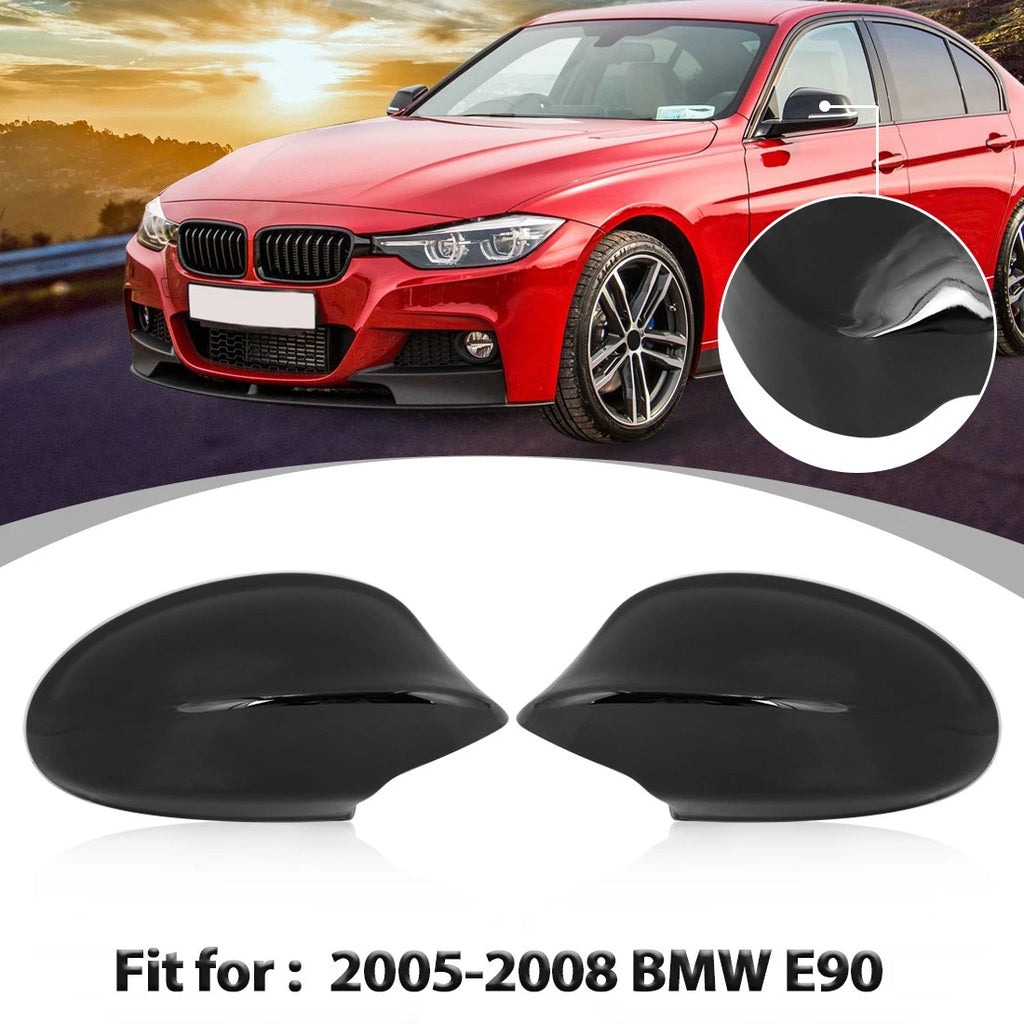 Pair Exterior Rear View Mirror Cover Cap for BMW E90 E91 (2005–2008)