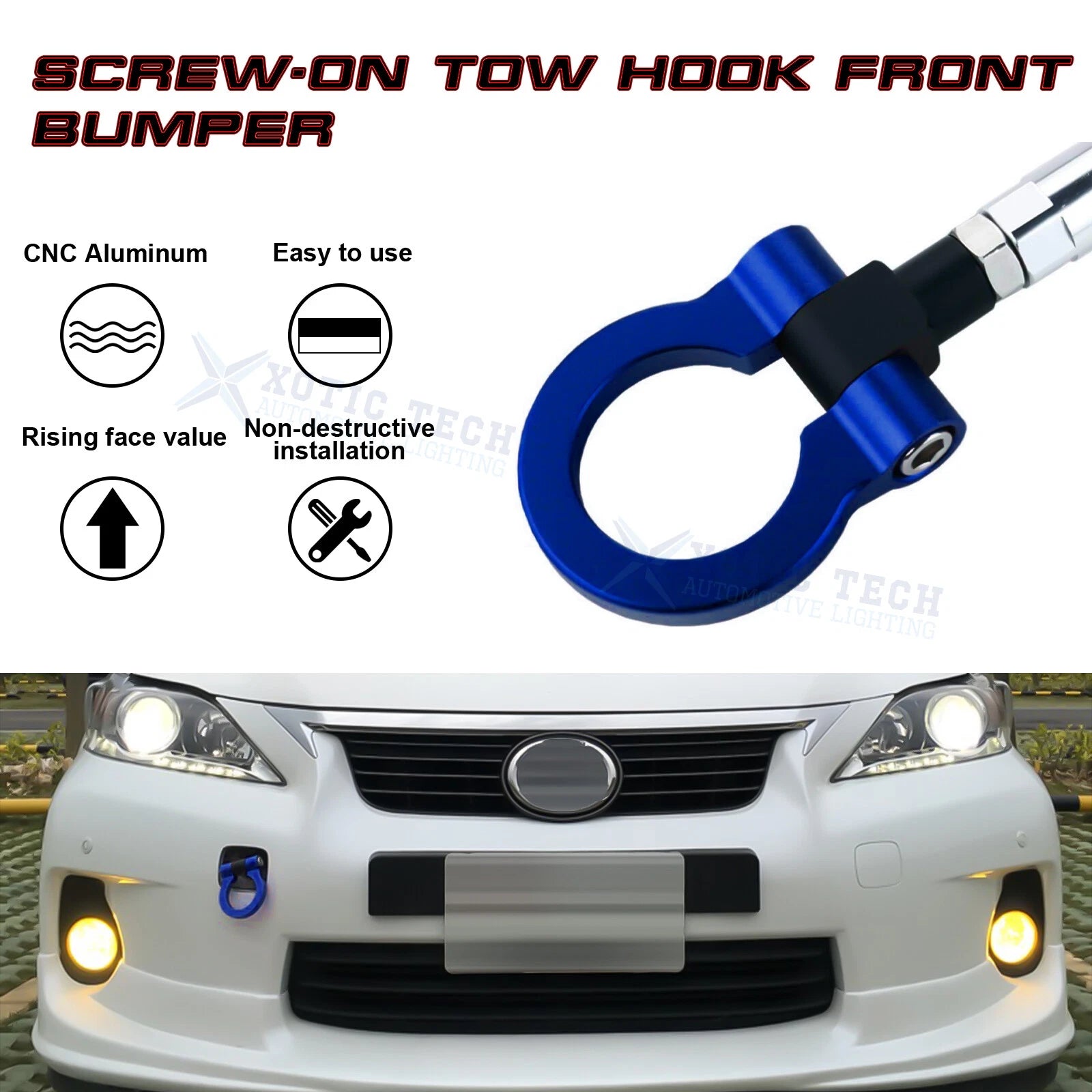 Aluminum Anodized Racing Tow Hook for Lexus IS RC (2012-2024)
