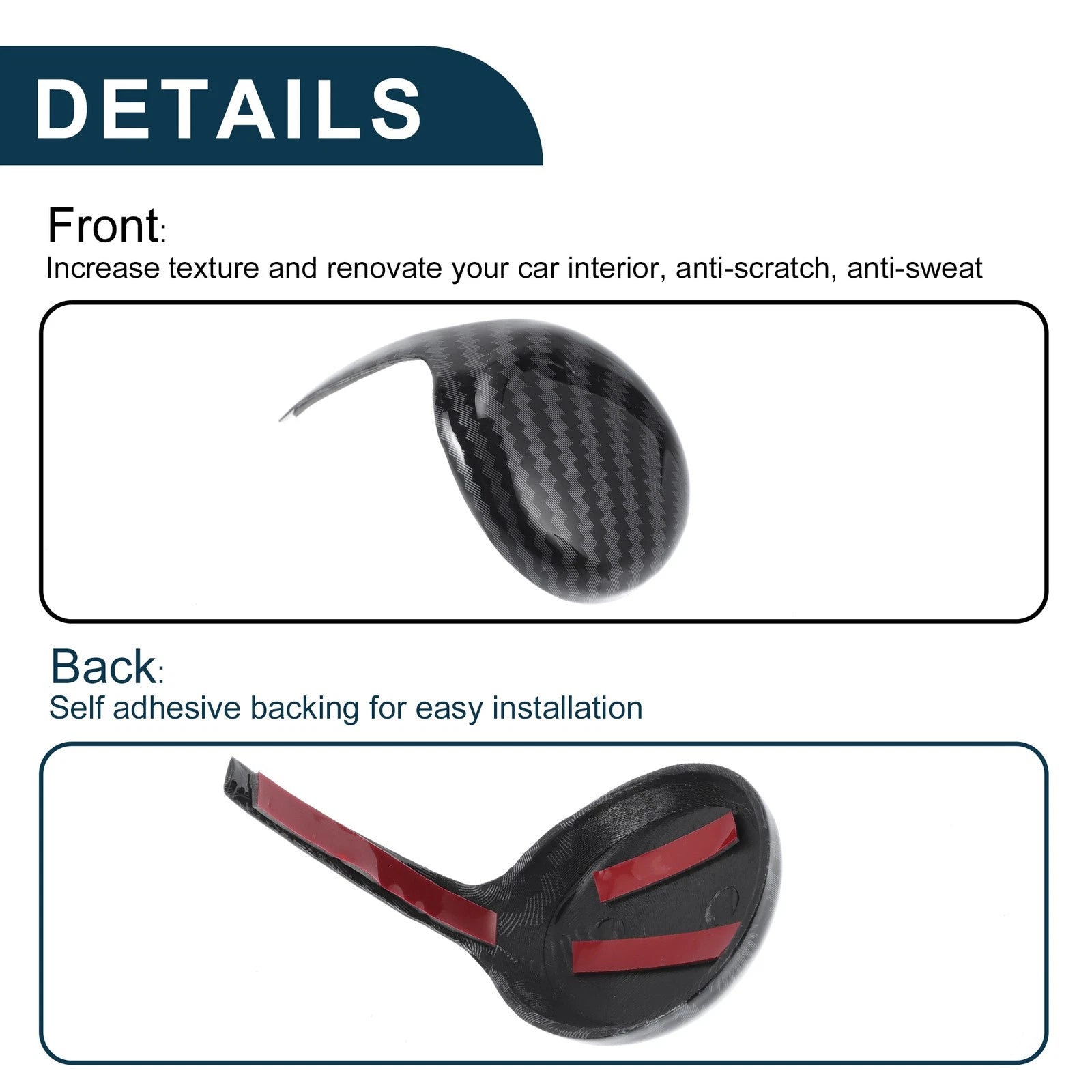 Gear Shift Knob Decorator Cover for Toyota RAV4 Corolla Vios (2014–2018) Black