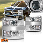 Projector Headlights for Chevy Silverado 2500HD/3500HD (2015–2019) Chrome/Clear
