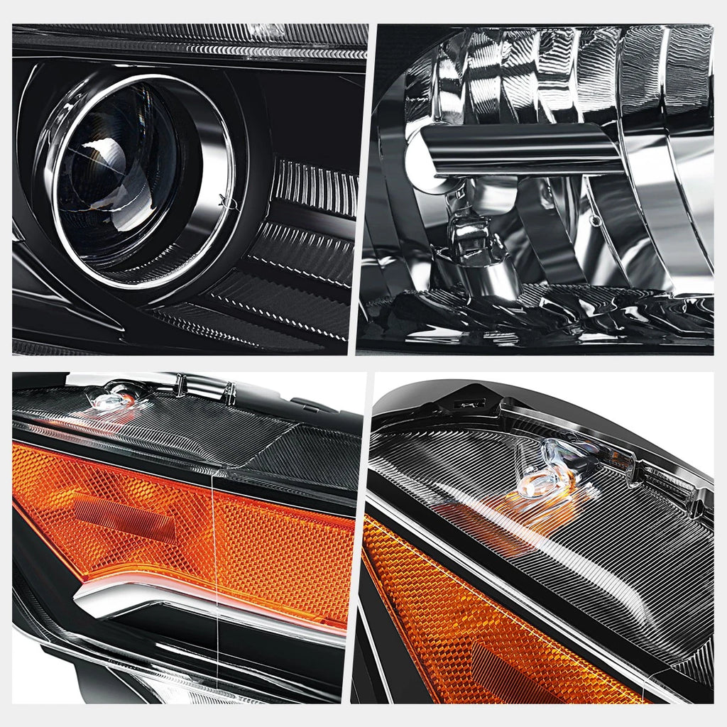 Right Side Projector Headlight Lamp for Acura TL (2012–2014) Black/Amber