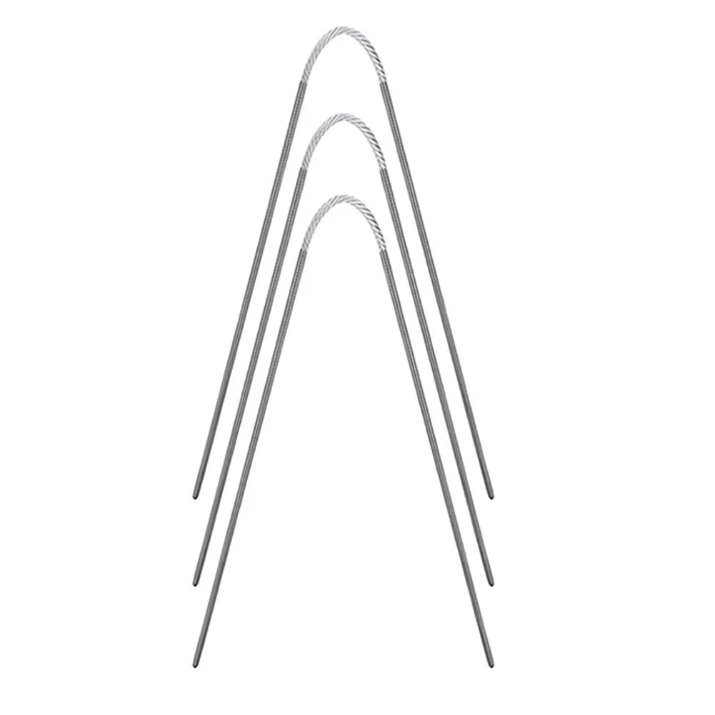 Set of 4 Stainless Steel Circular Knitting Needles for DIY Projects