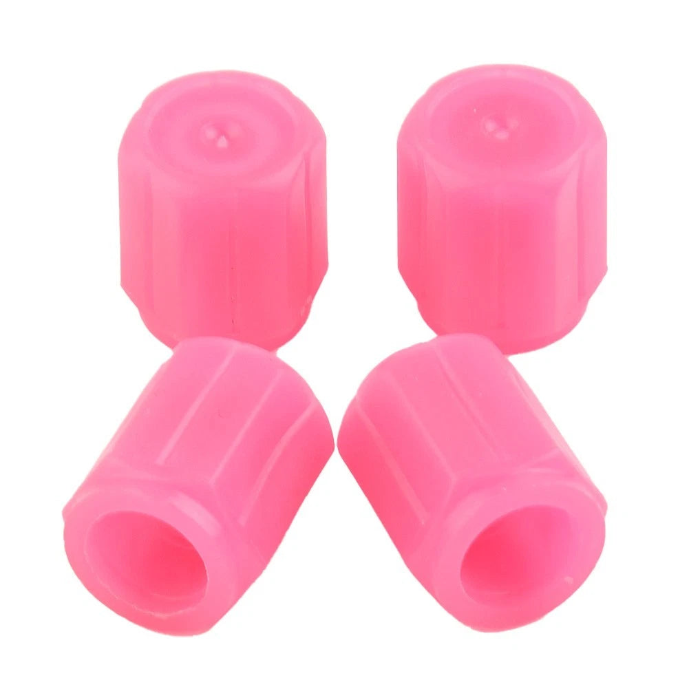 Set of 4 Tire Valve Covers for Universal Vehicles (LED, Dark Fluorescent)