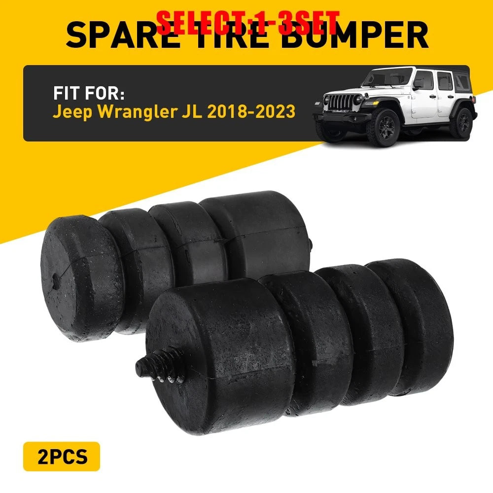 Set of 2 Tailgate Spare Tire Bumper Pad for Jeep Wrangler JL (2018–2023)